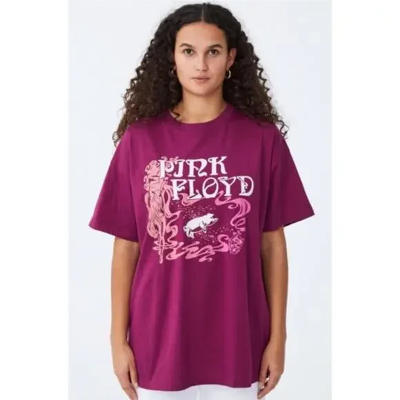 Cotton On Pink Floyd T-Shirt Relaxed Boyfriend Tee Graphic Women XS X-Small - Picture 1 of 10